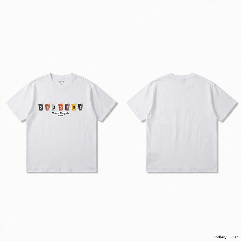 Maison Margiela short-sleeved white T-shirt with digital printing