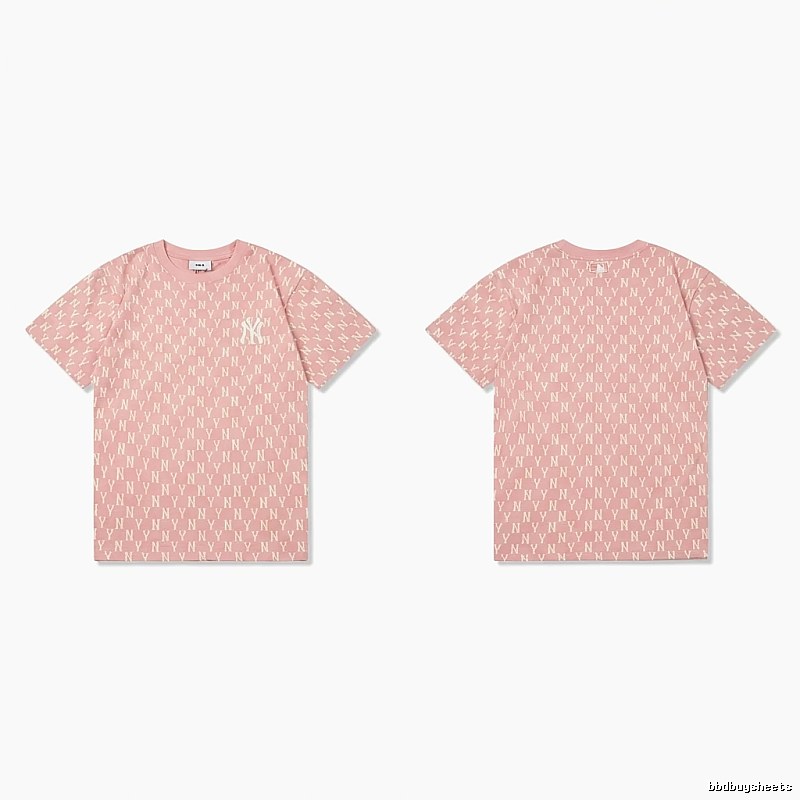 MLB full - print style pink T - shirt