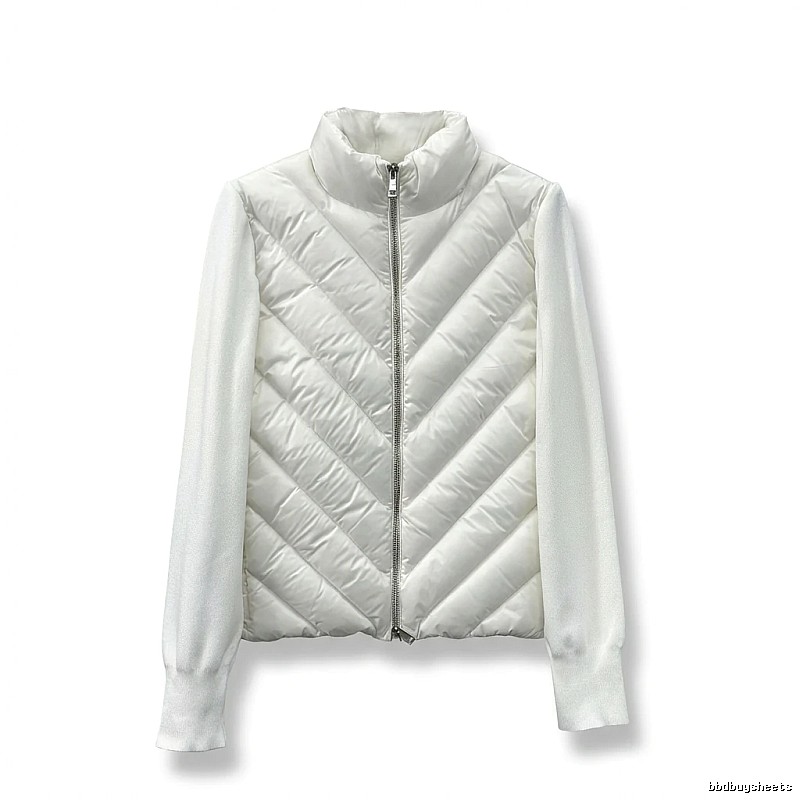 Moncler diamond - patterned stylish white down jacket