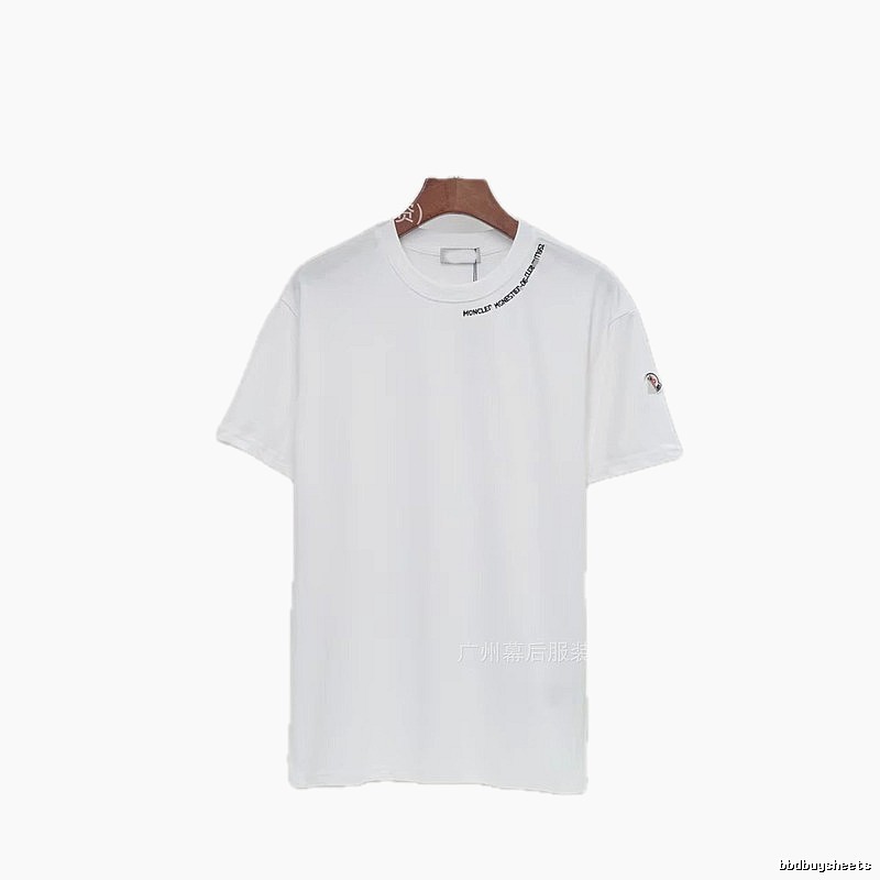 Moncler Embroidered Casual Style White Short-sleeve T-shirt