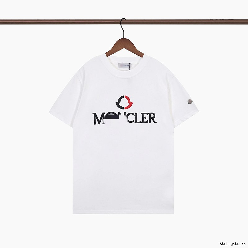 Moncler Embroidered Casual Style White T-Shirt