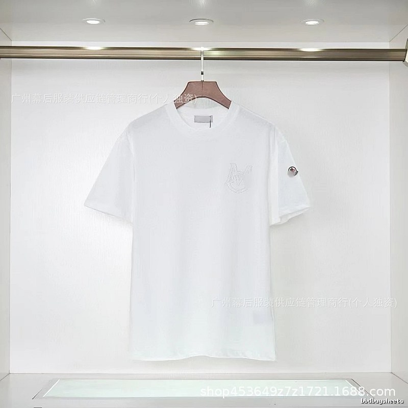 Moncler Embroidered Collection Casual-style White T-Shirt