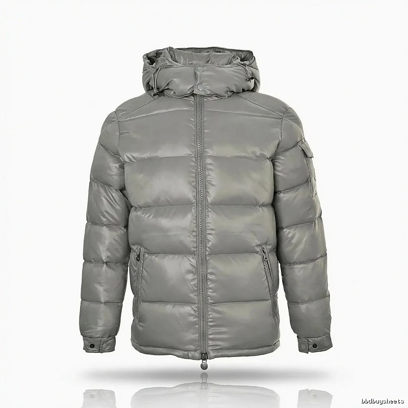 Moncler hooded fashionable grey down jacket