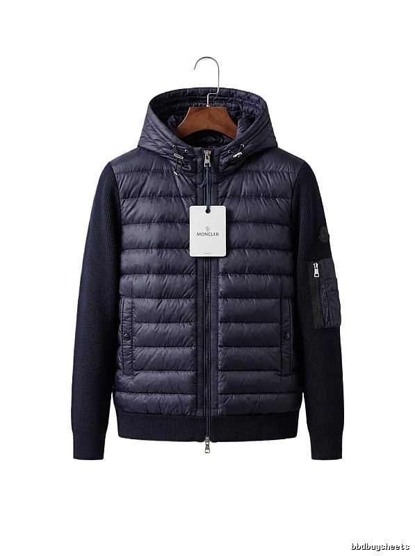 Moncler hooded fashionable purple down jacket