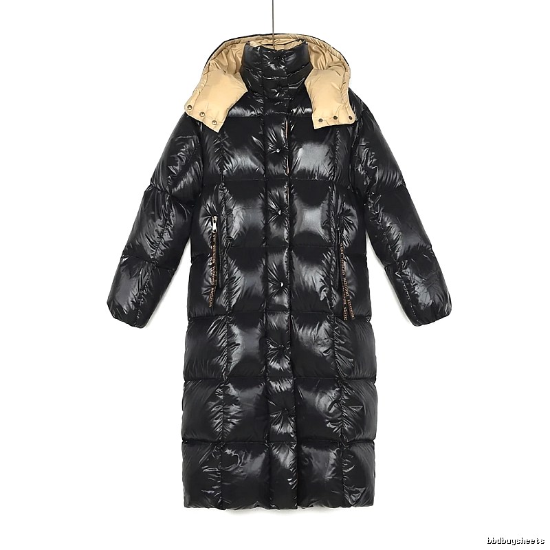 Moncler long black down jacket
