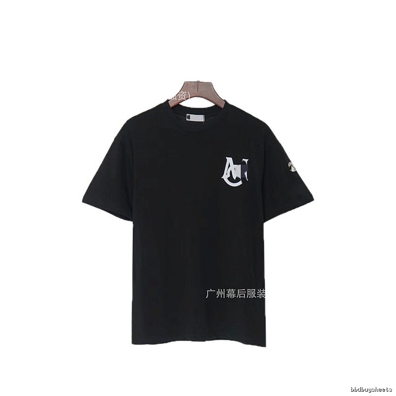 Moncler Printed Casual Style Black T-Shirt
