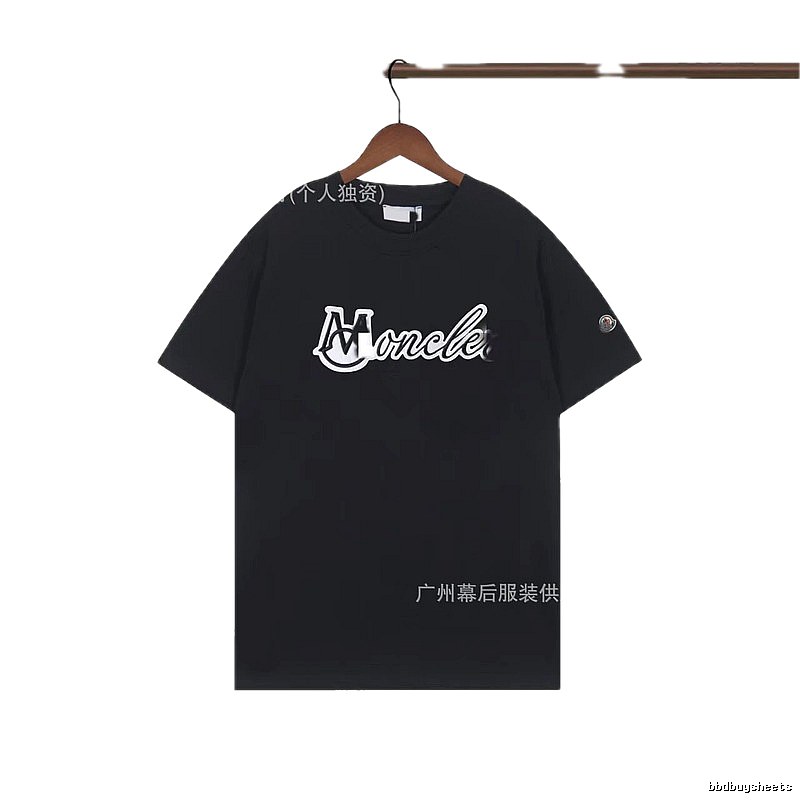 Moncler Printed Collection Streetwear Style Black T-Shirt