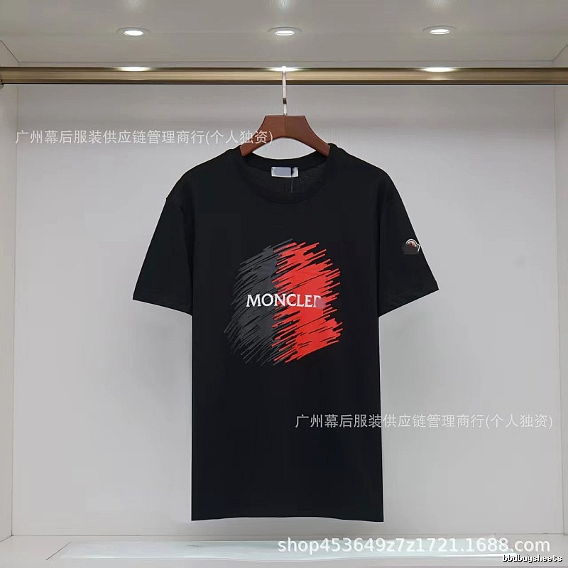 Moncler Printed Trendy Style Black Short-sleeve T-shirt