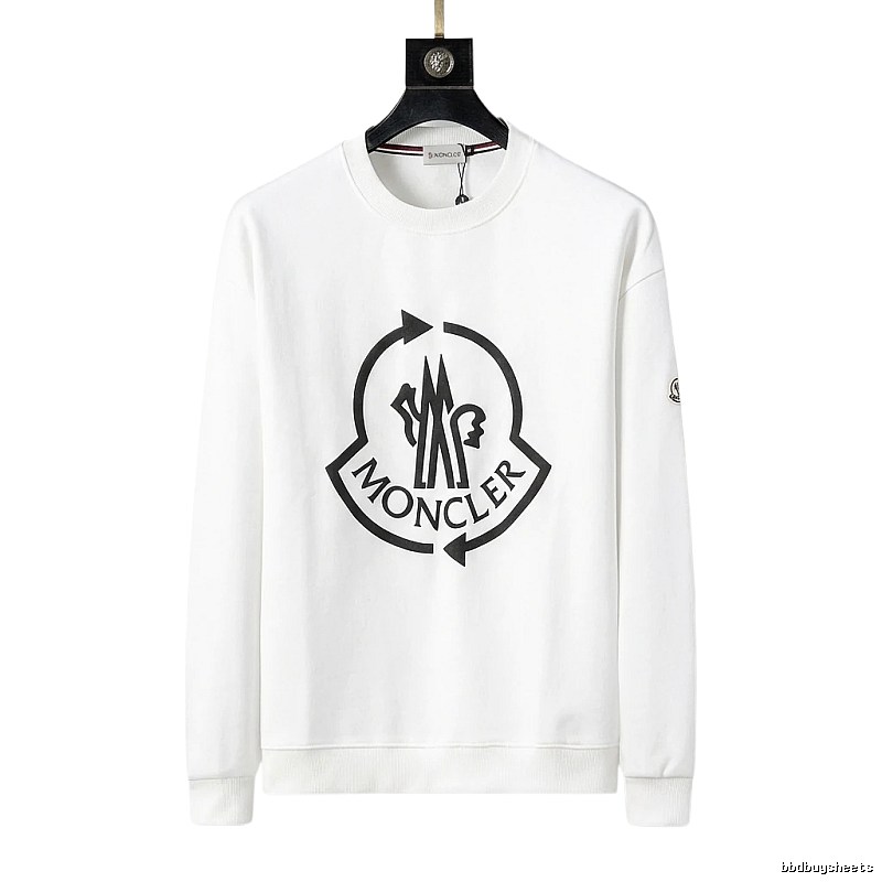 Moncler Round - neck Trendy and Cool White Sweatshirt