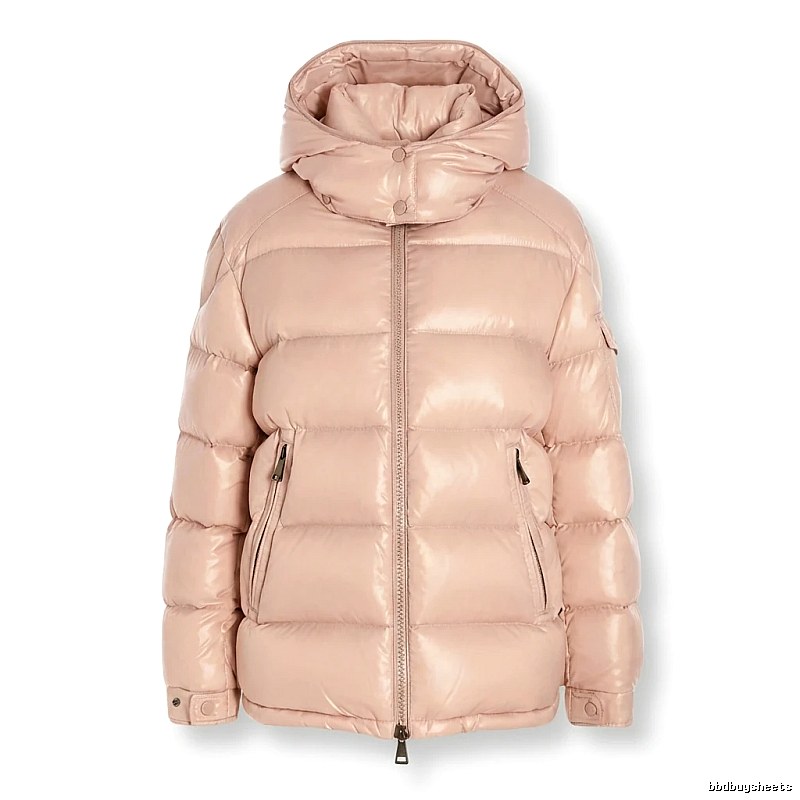 Moncler shiny casual pink down jacket