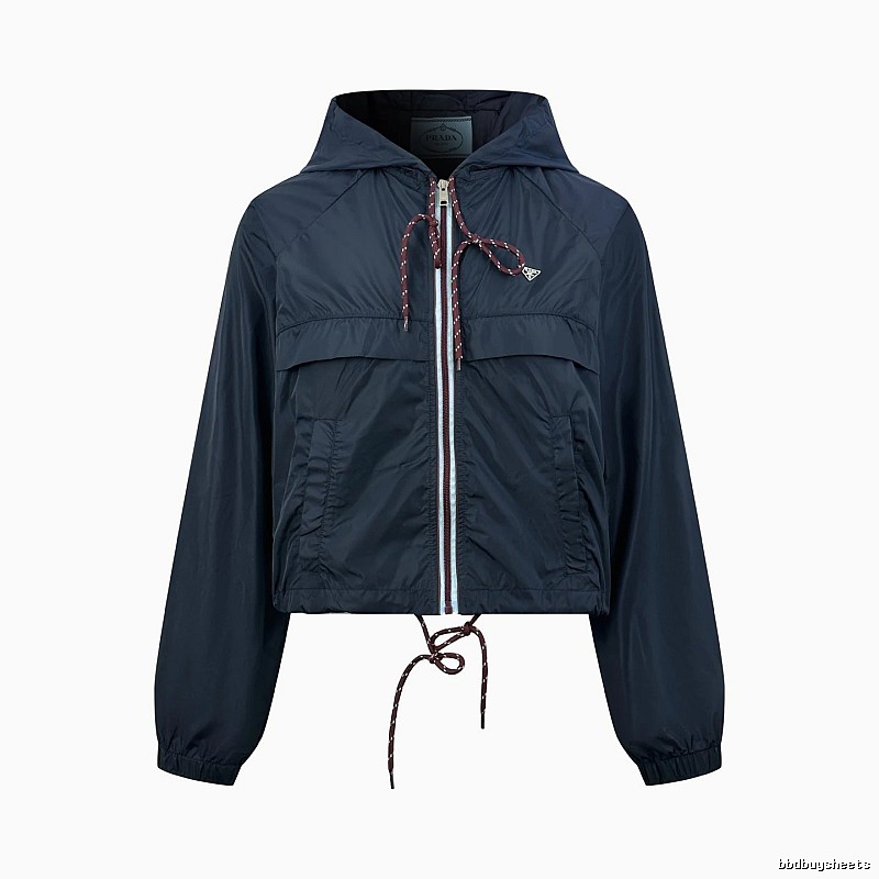 Nike Navy Cropped Windbreaker Jacket for Casual Office
