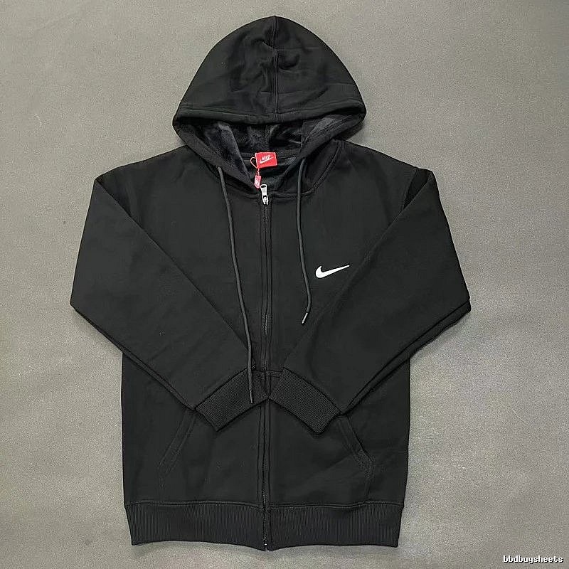 Nike Zip-Front Design Black Zip Hoodie Streetwear Look Swoosh