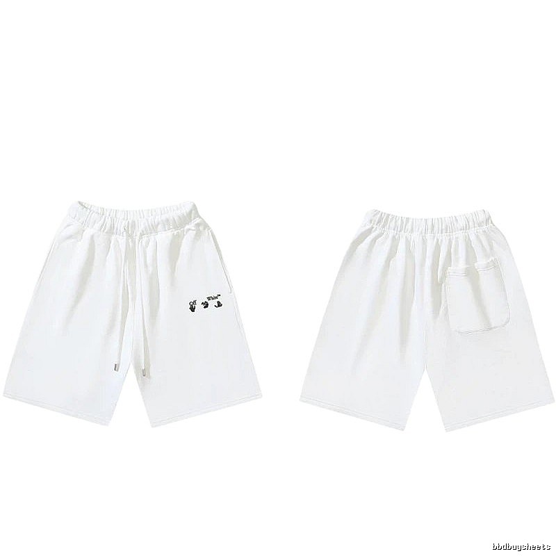 Off-White 016 Style Simple White Shorts