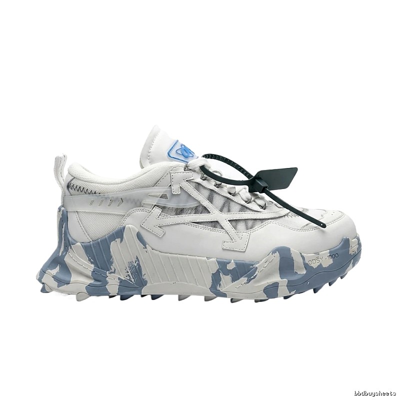 Off-White camouflage-style white and gray sports shoes
