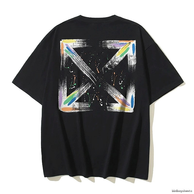 Off-White graffiti-style black T-shirt