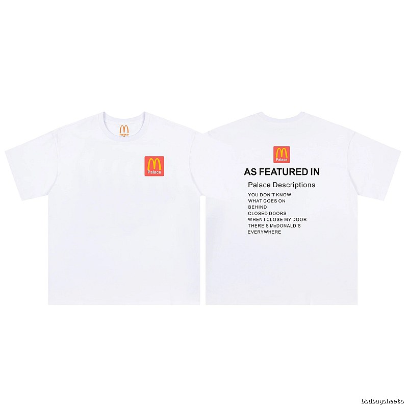Palace x McDonald's Co-branded Street Style White T-shirt