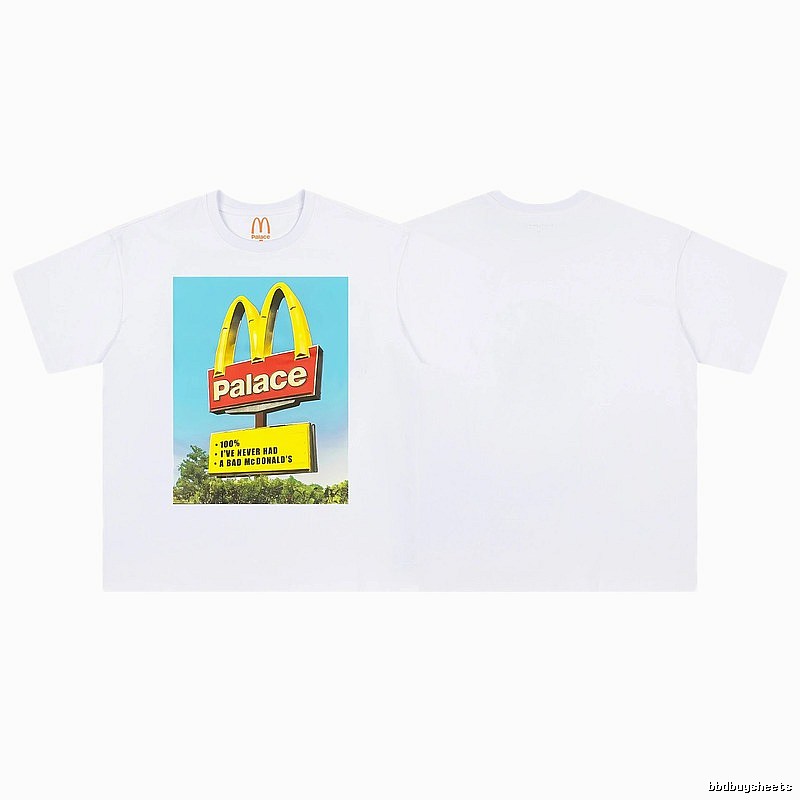 Palace x McDonald's Co-branded Street Style White T-Shirt