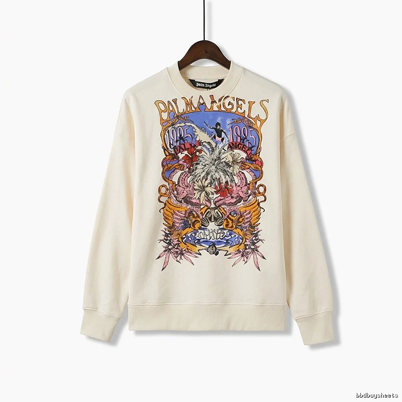 Palm Angels Retro Style Off-white Sweatshirt
