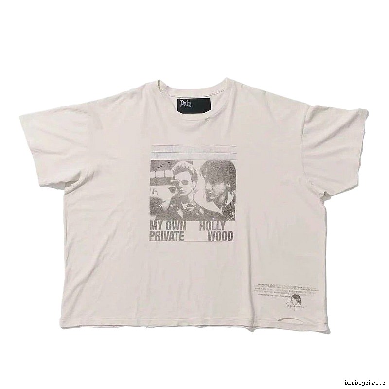 Paly Hollywood Portrait Print Vintage Off-white T-shirt
