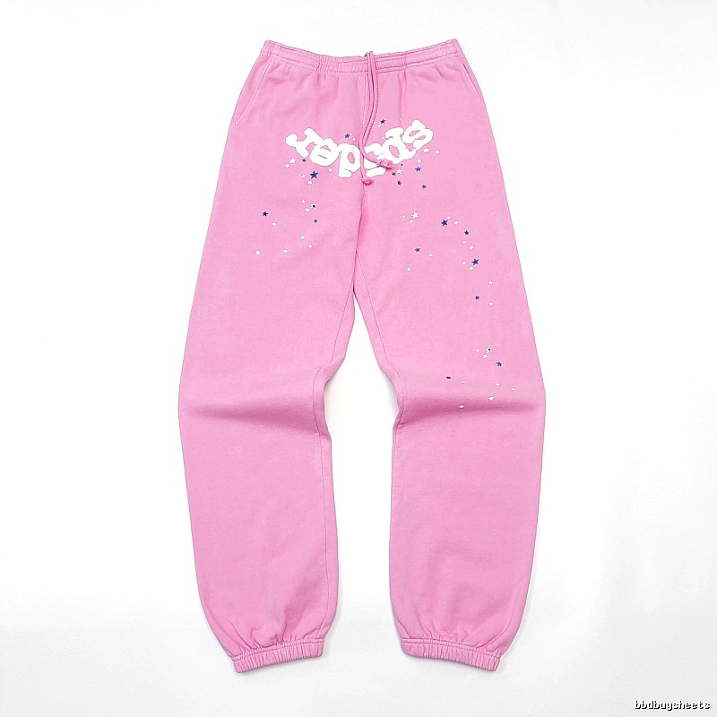Pink Sp5der Graphic Sweatpants for travel