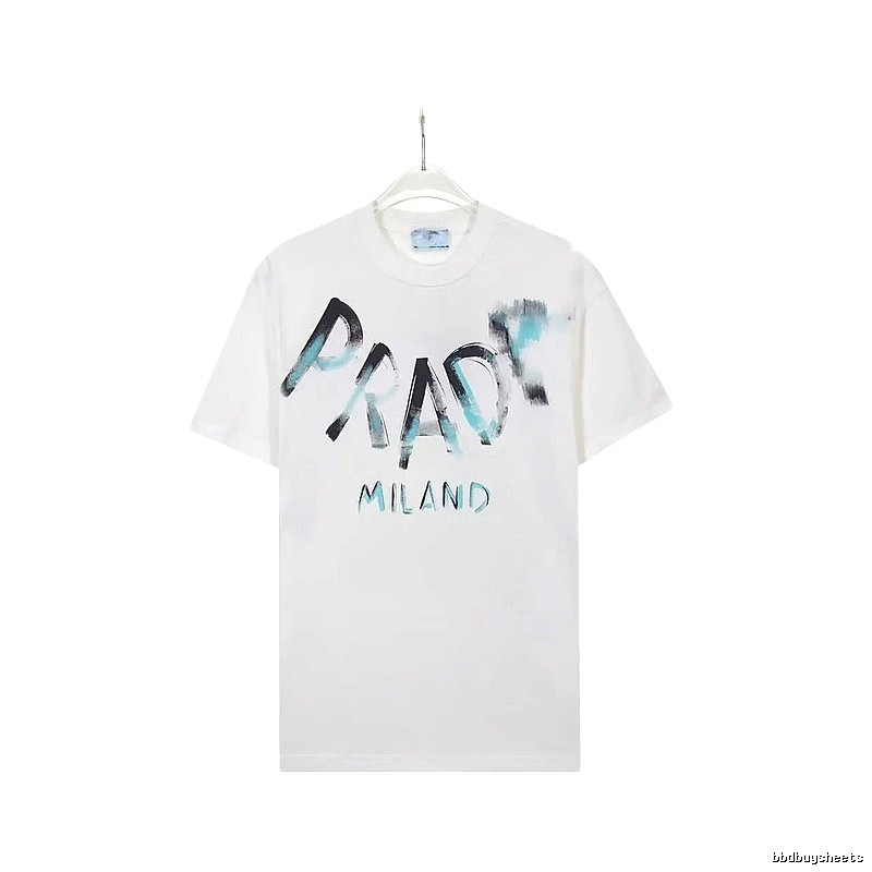 Prada Graffiti Street Style White Short-sleeve T-shirt