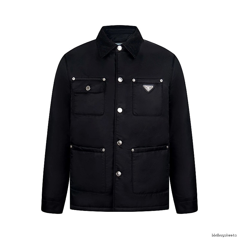 Prada Layering Utility Work Jacket with triangle logo