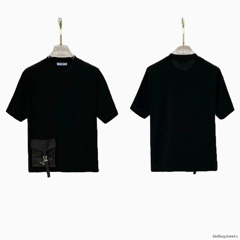 Prada Pocket Collection Minimalist Style Black Short-sleeved T-shirt