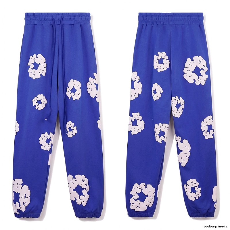 Printed casual blue pants with DENIM TEARS