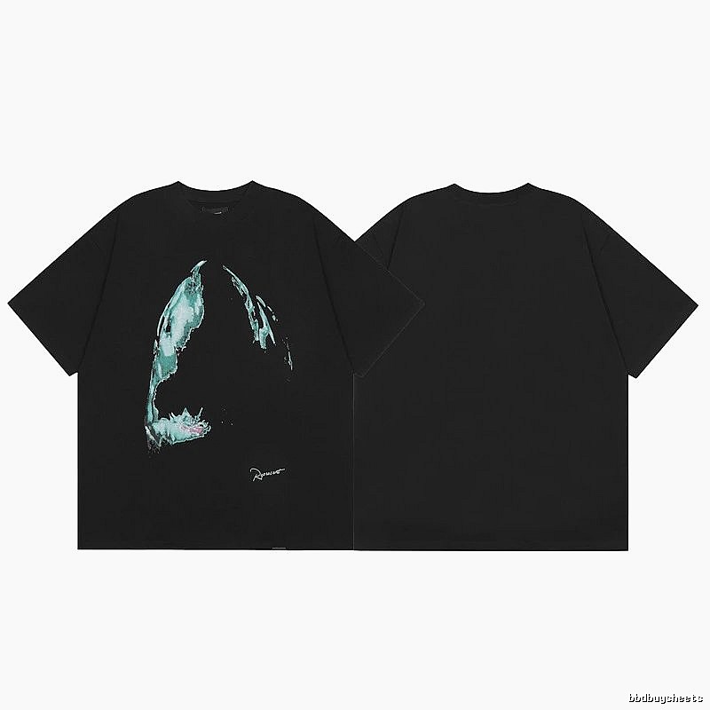 Represent Shark Print High Street Style Black T-Shirt