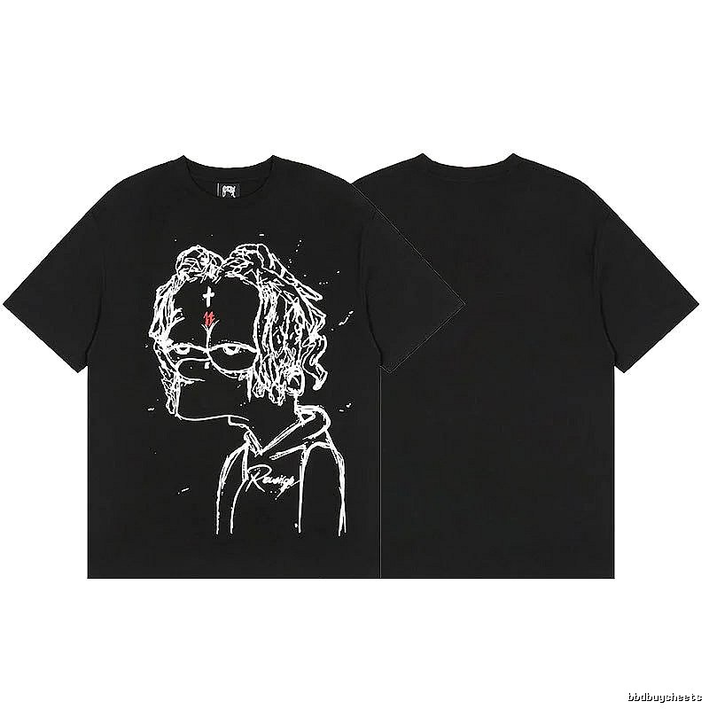 Revenge Black Skull Graphic T-Shirt Easy Pairing