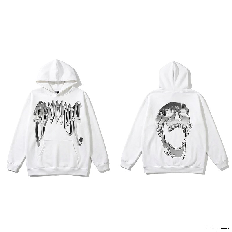 Revenge Skull Trendy Cool White Hoodie