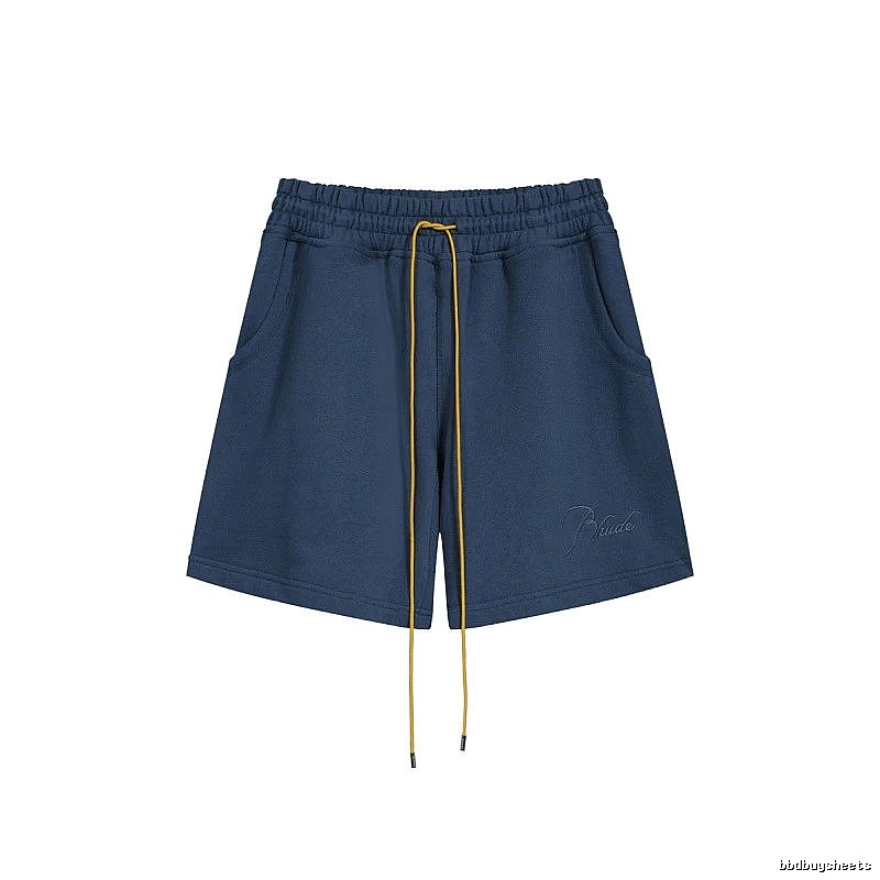 RHUDE minimalist style navy blue shorts