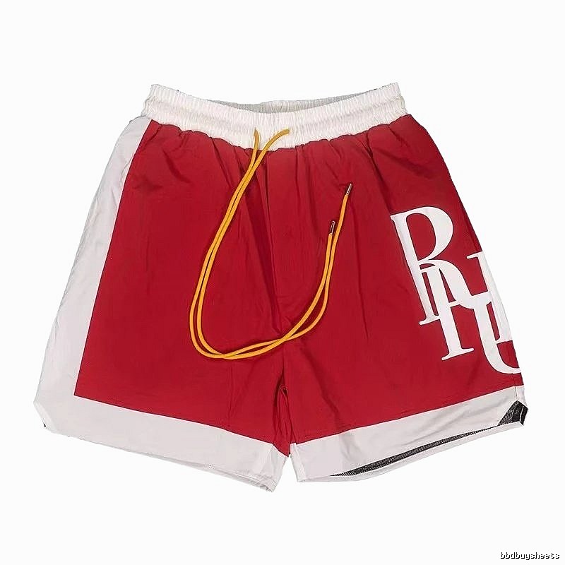 RHUDE Red and White Contrast Color Sports Shorts