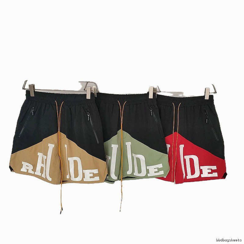 RHUDE three-color spliced trendy brand shorts