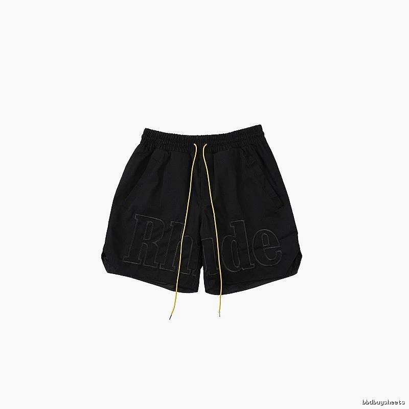 RHUDE trendy brand casual black shorts