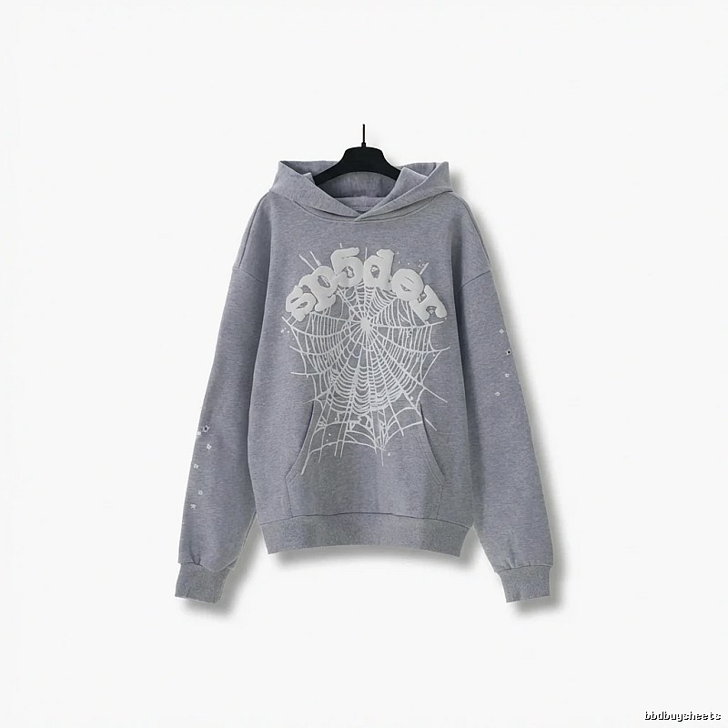 Sp5der Spider Web Print Grey Sweatshirt