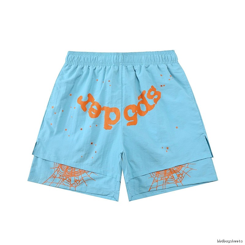 Sp5der trendy and cool light blue shorts