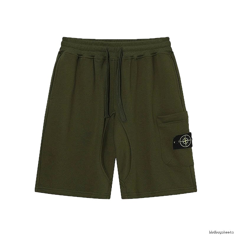 Stone Island Classic Functional Style Army Green Casual Shorts