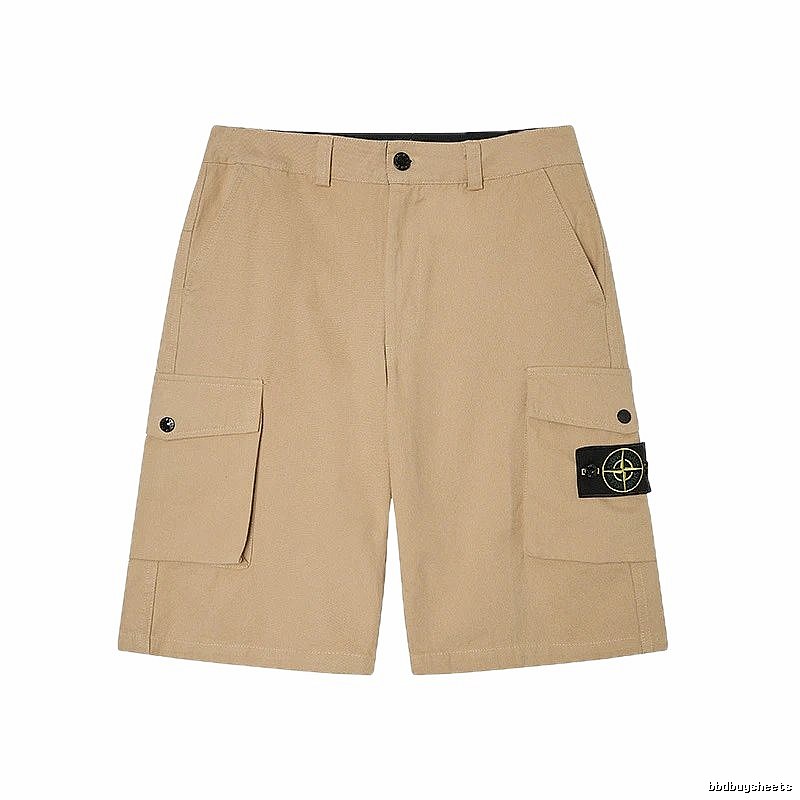 Stone Island Classic Functional Workwear Style Khaki Shorts
