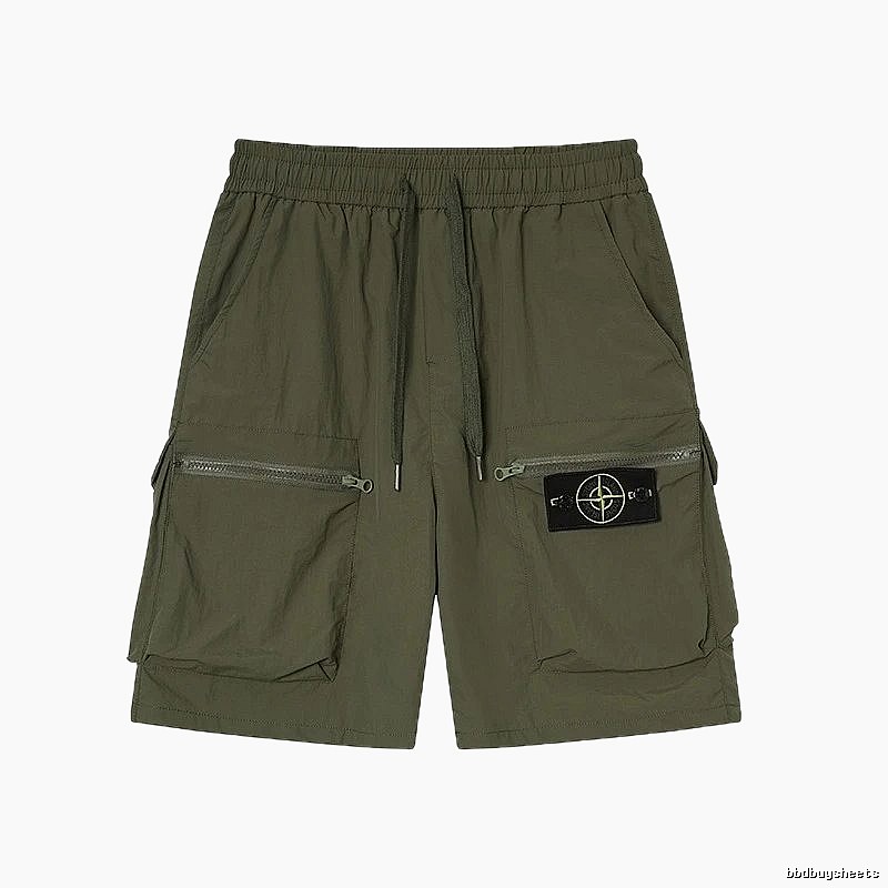 Stone Island Functional Style Army Green Cargo Shorts