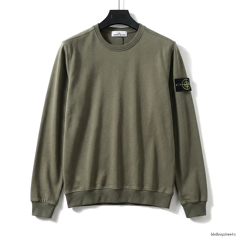 Stone Island trendy brand military green sweatshirt