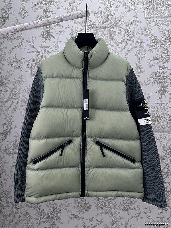 Stripe Striped Puffer Jacket with ThomBrowne Branding