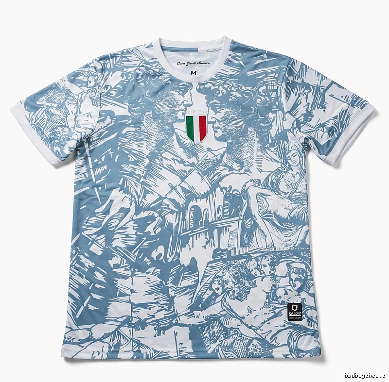 Stussy art style blue and white T-shirt