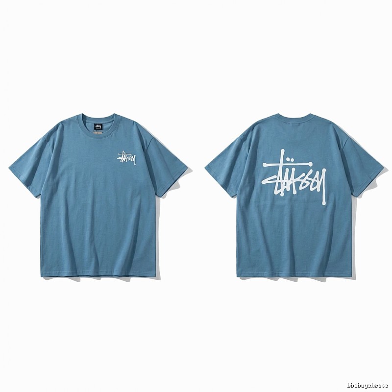 Stussy basic simple style blue T-shirt