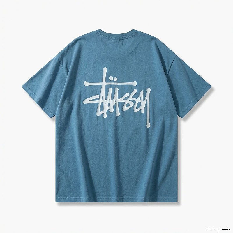 Stussy Basic Style Graffiti Blue T-shirt