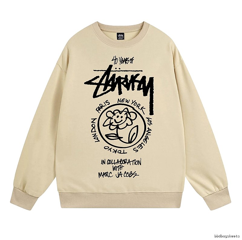 Stussy Beige Style 539 Graphic SweatShirt Travel Pack