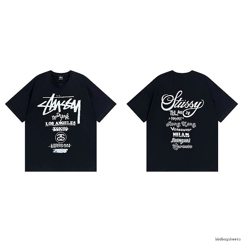 Stussy Black Spider Graphic T-Shirt Bold Graphic Logo