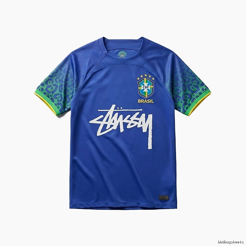 Stussy Brazil National Team Co-branded Blue T-shirt