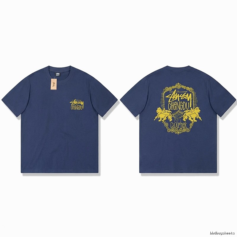 Stussy Chengdu Series Deep Blue Trendy T-shirt