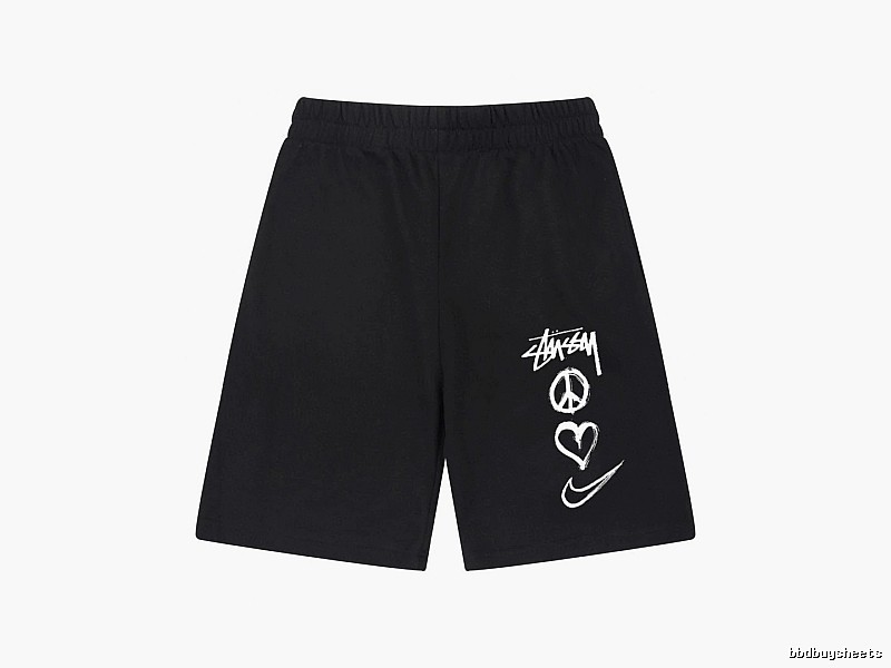 Stussy graffiti-style black shorts